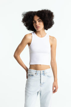 Joou Cropped Racerback Top White