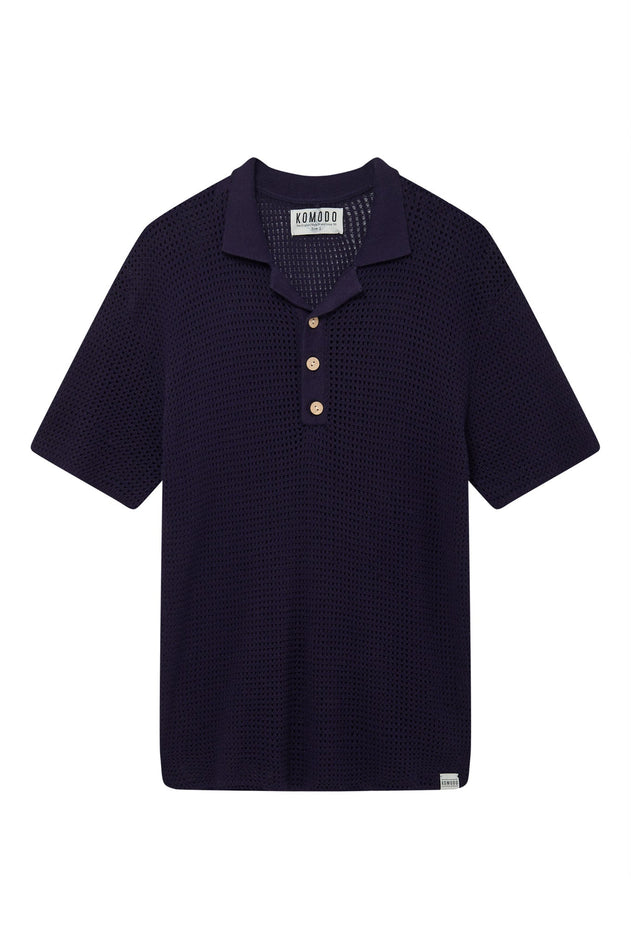 Oliver Cotton Polo Top Navy Blue