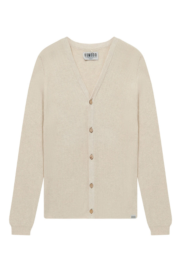 Lucas Cotton Cardigan Ivory Melange