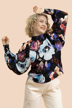 Puff Blouse Black Anemone