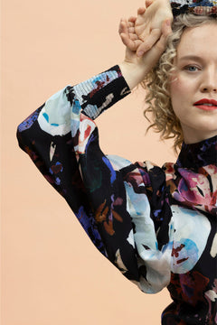 Puff Blouse Black Anemone