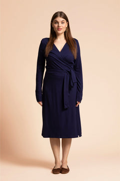 Soft Wrap Dress Dark Blue