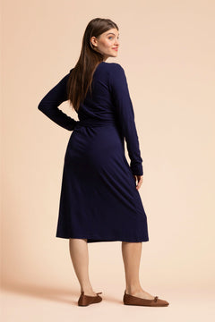 Soft Wrap Dress Dark Blue