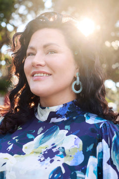 Puff Blouse Blue Anemone