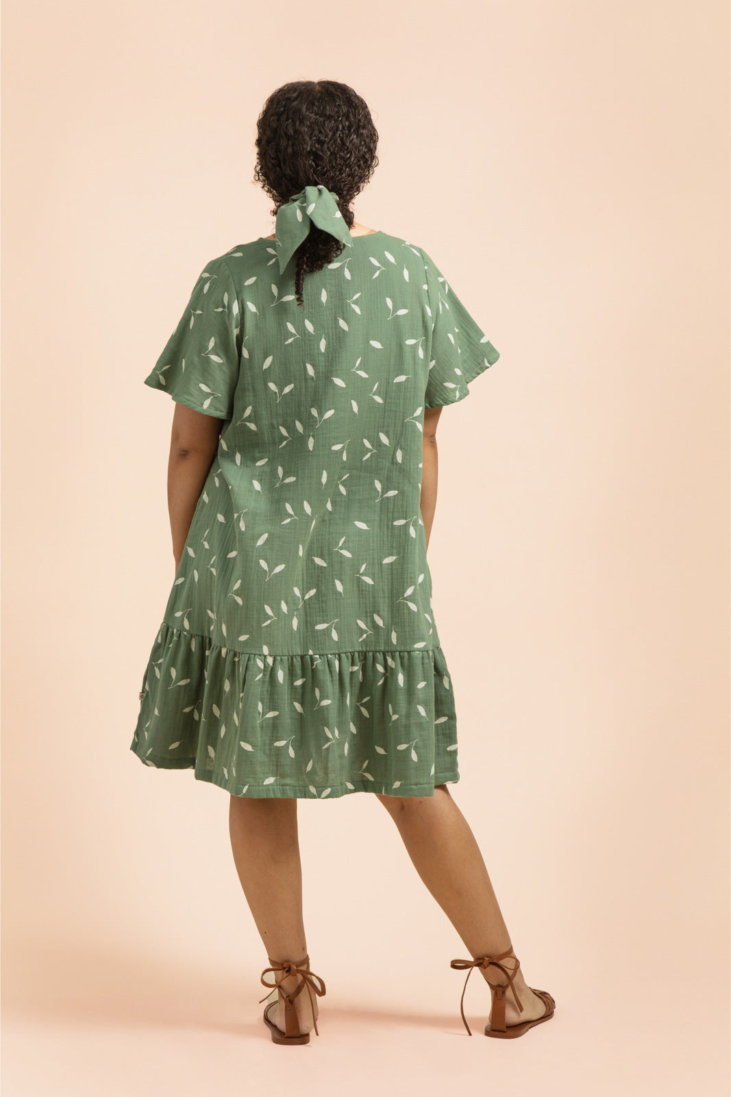 Frill Button Dress Sage Wind