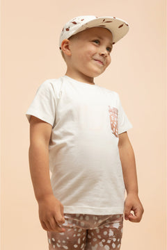 Kid's Pocket T-shirt White/Copper Bambi