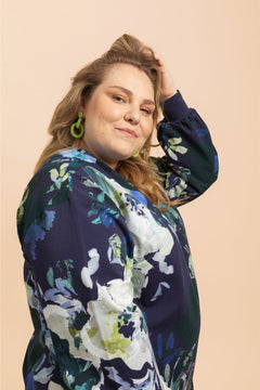 Ruffle Sweatshirt Dress Blue Anemone