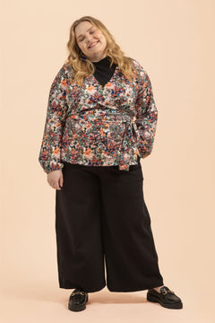 Soft Wrap Blouse Blooming Forest