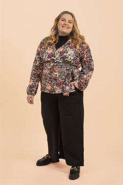 Soft Wrap Blouse Blooming Forest