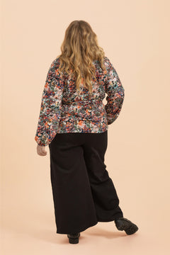 Soft Wrap Blouse Blooming Forest