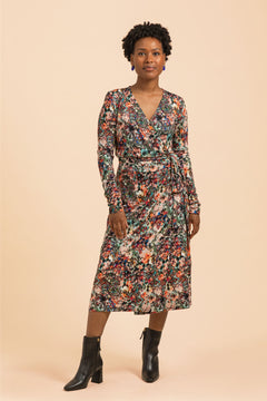 Soft Wrap Dress Blooming Forest
