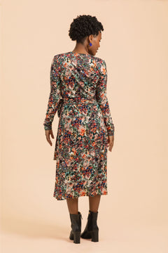 Soft Wrap Dress Blooming Forest