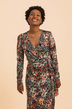 Soft Wrap Dress Blooming Forest