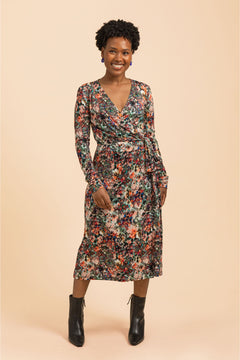 Soft Wrap Dress Blooming Forest