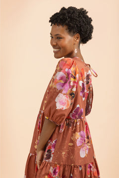 Tiered Mini Dress Lilies