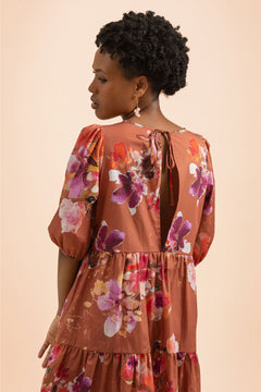 Tiered Mini Dress Lilies