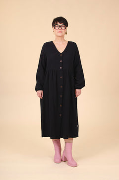 Button Dress Black