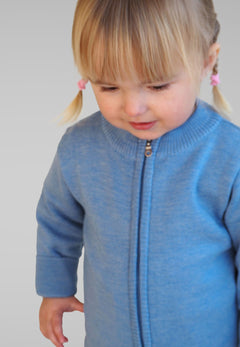 Kids' Merino Wool Jumpsuit Blueberry