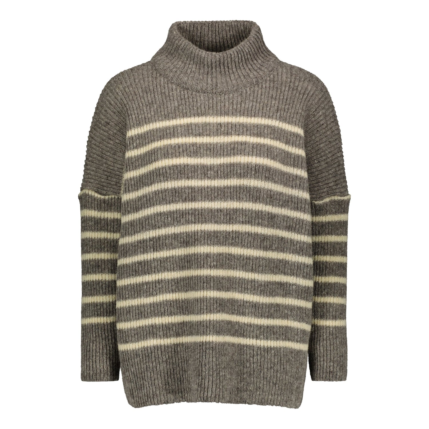 Katrine Turtleneck Striped Grey