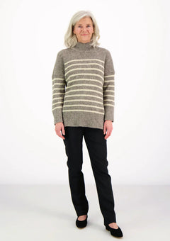 Katrine Turtleneck Striped Grey