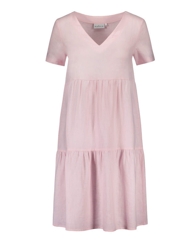 Linen Layer Dress Rosewater Pink