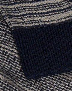 Knit Merino Wool Shirt Blue Stripe