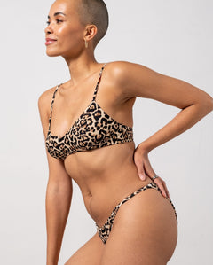 Strappy Scoop Bikini Top Leopard