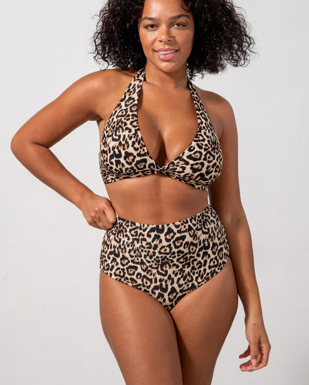 Halter Bikini Top Leopard