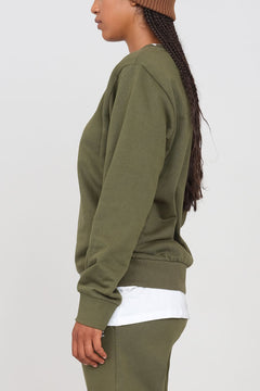 Women's Gauzed Crewneck Sweatshirt Military Green