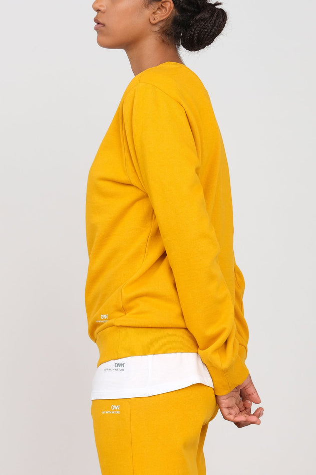 Women's Gauzed Crewneck Sweatshirt Ochre