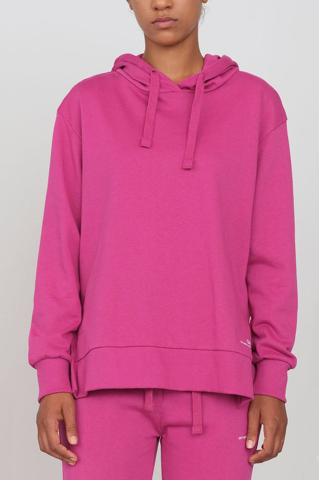 Hoodie With Side Slits Fuchsia