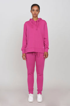 Hoodie With Side Slits Fuchsia