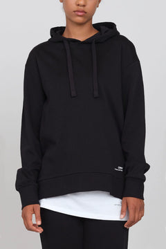 Gauzy Hoodie With Side Slits Black