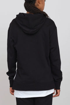 Gauzy Hoodie With Side Slits Black