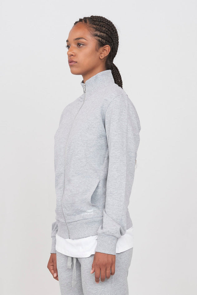 Women's Sweatshirt With A Zipper Grey