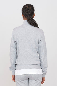 Women's Sweatshirt With A Zipper Grey