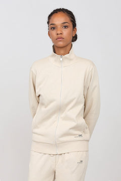 Gauzed Sweatshirt With A Zipper Ecru