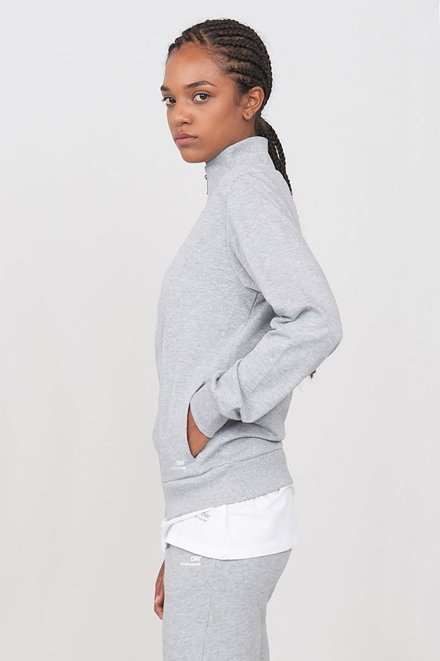 Women's Sweatshirt With A Zipper Grey