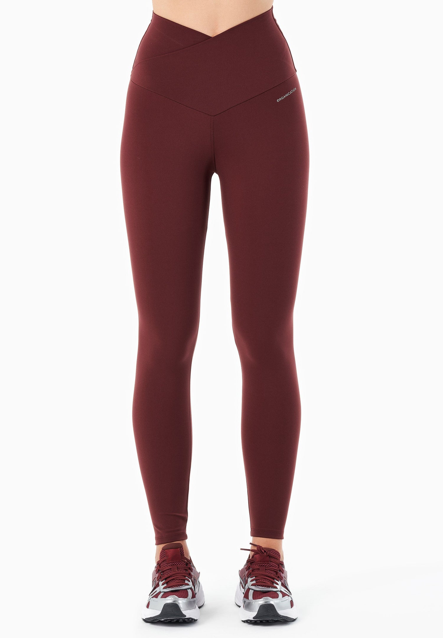 LIBBY High Waist Leggings Burgundy Red
