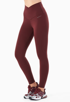 LIBBY High Waist Leggings Burgundy Red