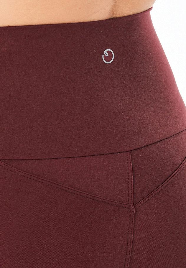 LIBBY High Waist Leggings Burgundy Red