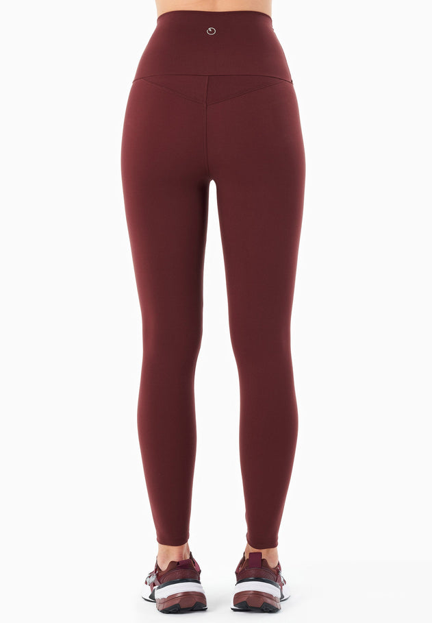LIBBY High Waist Leggings Burgundy Red