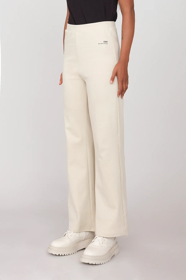 Interlock Palazzo Pants Ecru