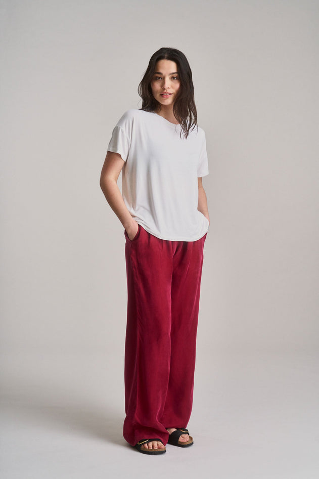 Lola Cupro Trousers Berry