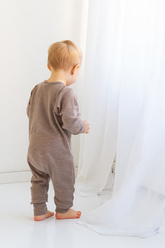 Kids' Merino Wool Jumpsuit Beige