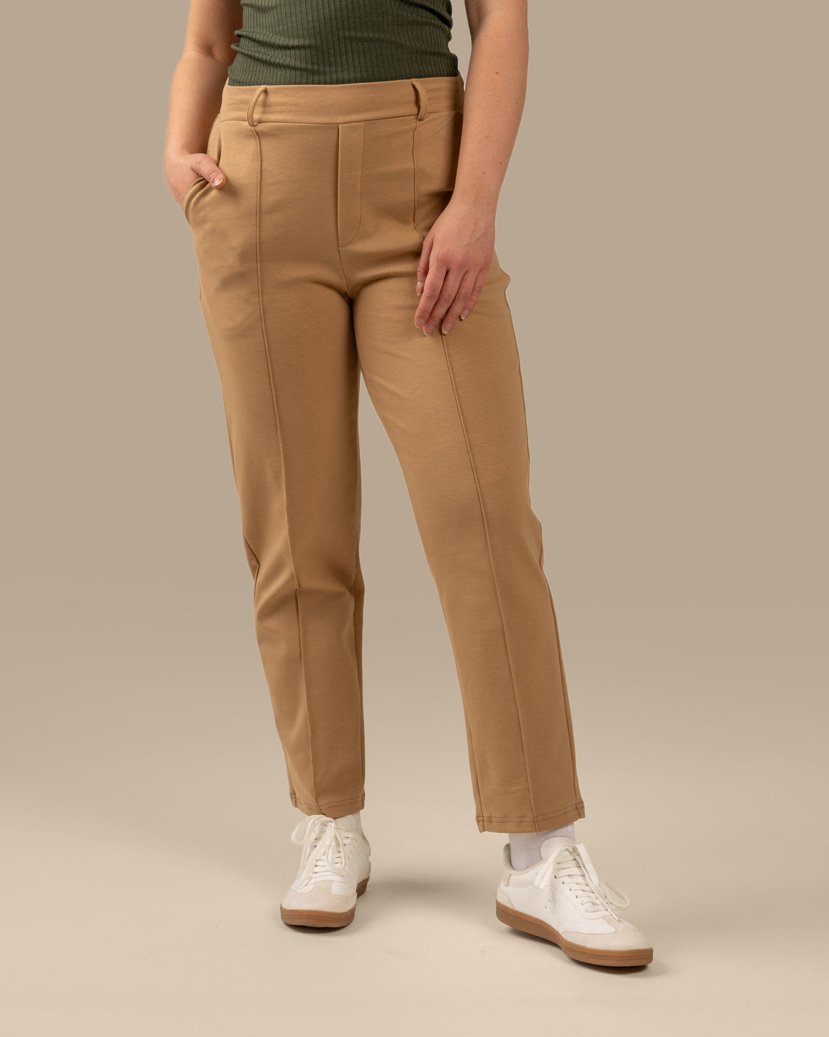 Toive Pleated Pants Beige