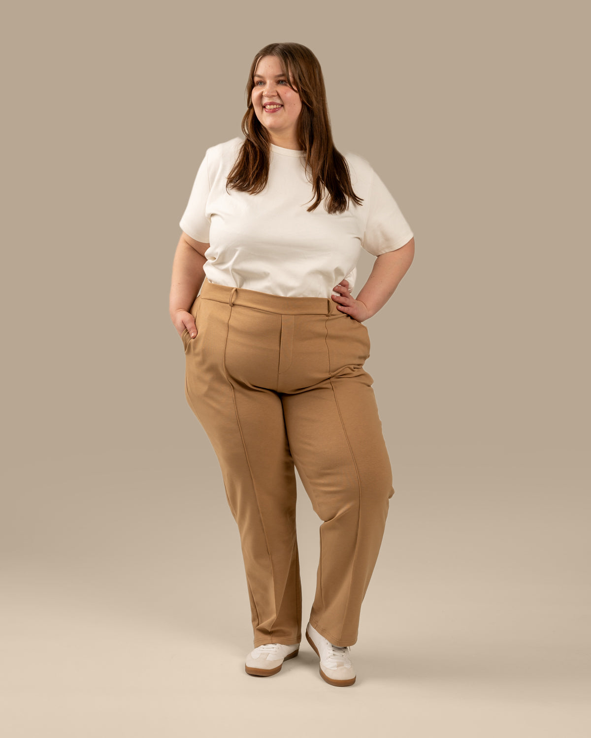 Toive Pleated Pants Beige