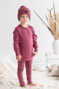 Kids' Merino Leggings Calluna Red