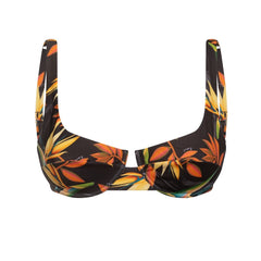 Wired Bikini Top Bird of Paradise Black