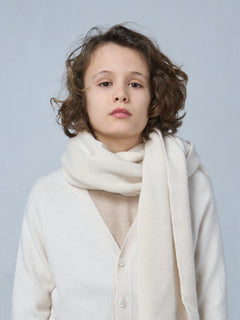 Long Cashmere Scarf Ivory